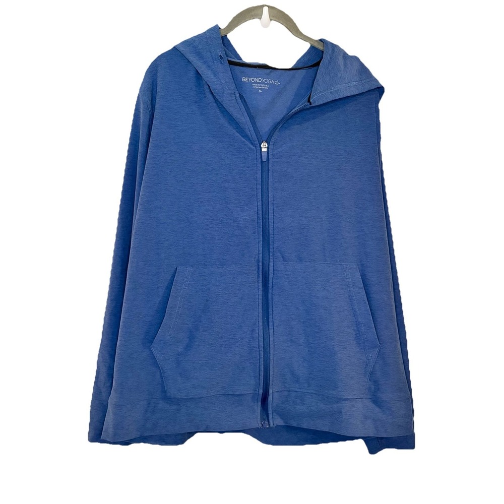 Beyond Yoga Freefit Full Zip Hoodie Sz XL Blue Athleisure READ